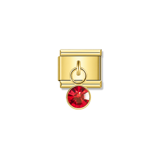 August Birthstone with CZ – gold Italian pendant charm by Italycharm