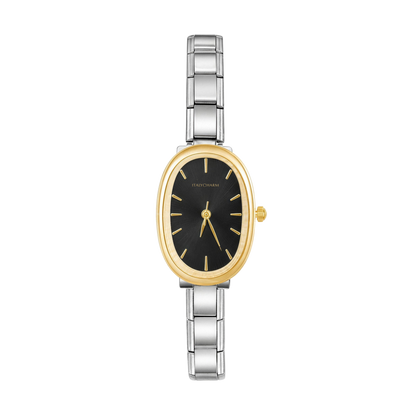 Aurelia Oval – Gold Black Dial Women's Watch | Italycharm – Italian charm watch by Italycharm
