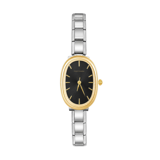 Aurelia Oval – Gold Black Dial Women's Watch | Italycharm – Italian charm watch by Italycharm