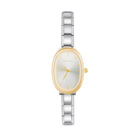 Aurelia Oval – Gold White Dial Women's Watch | Italycharm – Italian charm watch by Italycharm