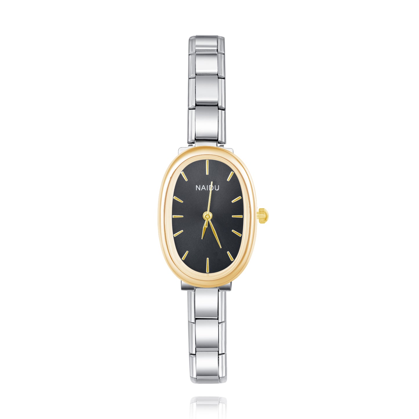 Aurelia Oval – Gold Black Dial Women's Watch | Italycharm