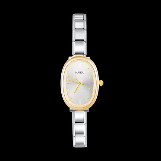 Aurelia Oval – Gold White Dial Women's Watch | Italycharm – Italian charm watch by Italycharm