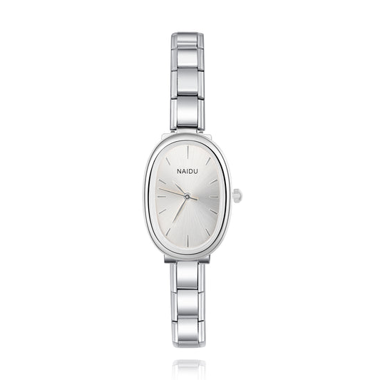 Aurelia Oval – Silver White Dial Women's Watch | Italycharm – Italian charm watch by Italycharm