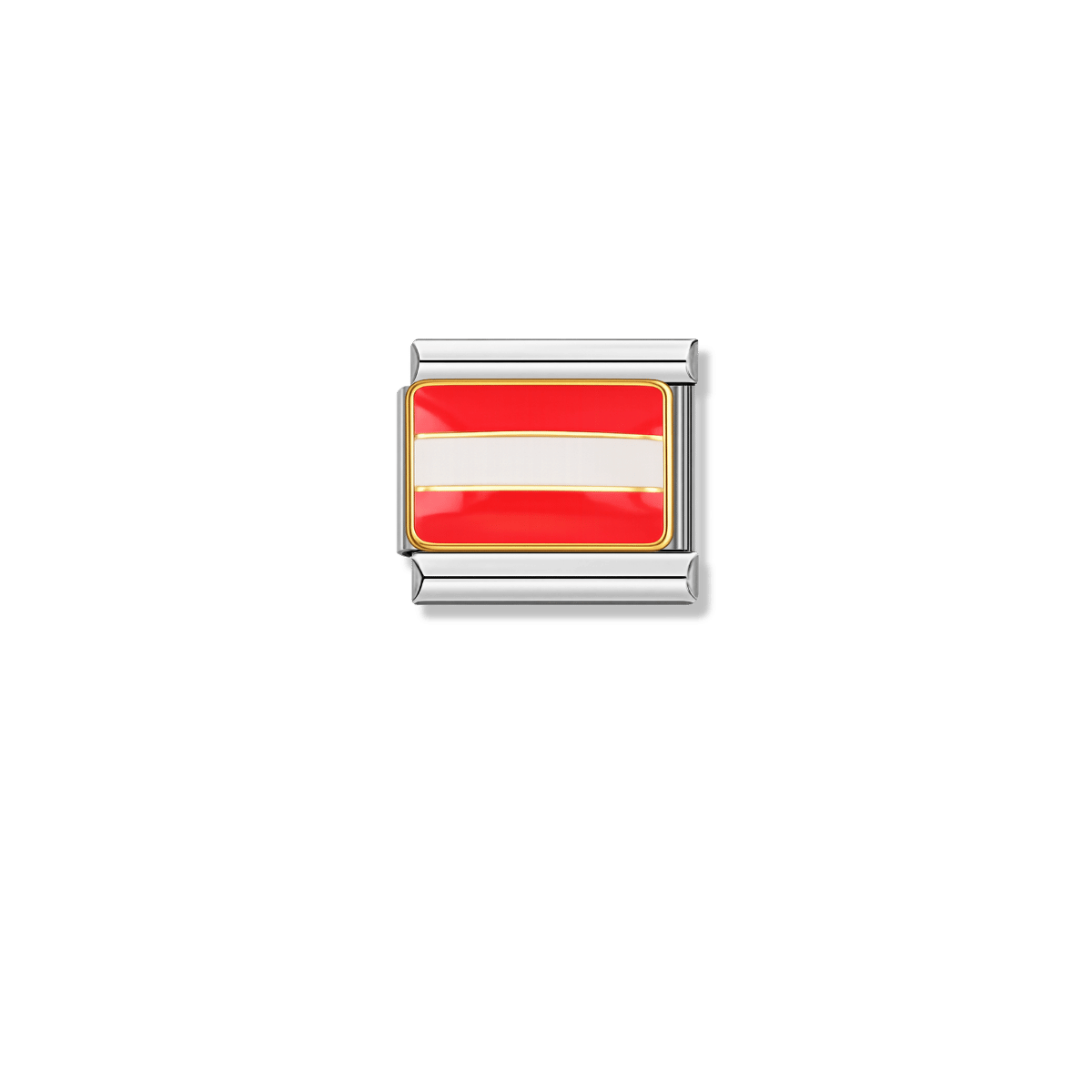 Austria Flag – silver Italian charm by Italycharm