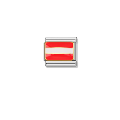Austria Flag – silver Italian charm by Italycharm