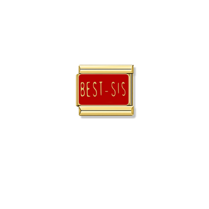 BEST SIS – gold Italian charm by Italycharm