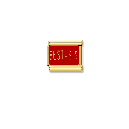 BEST SIS – gold Italian charm by Italycharm