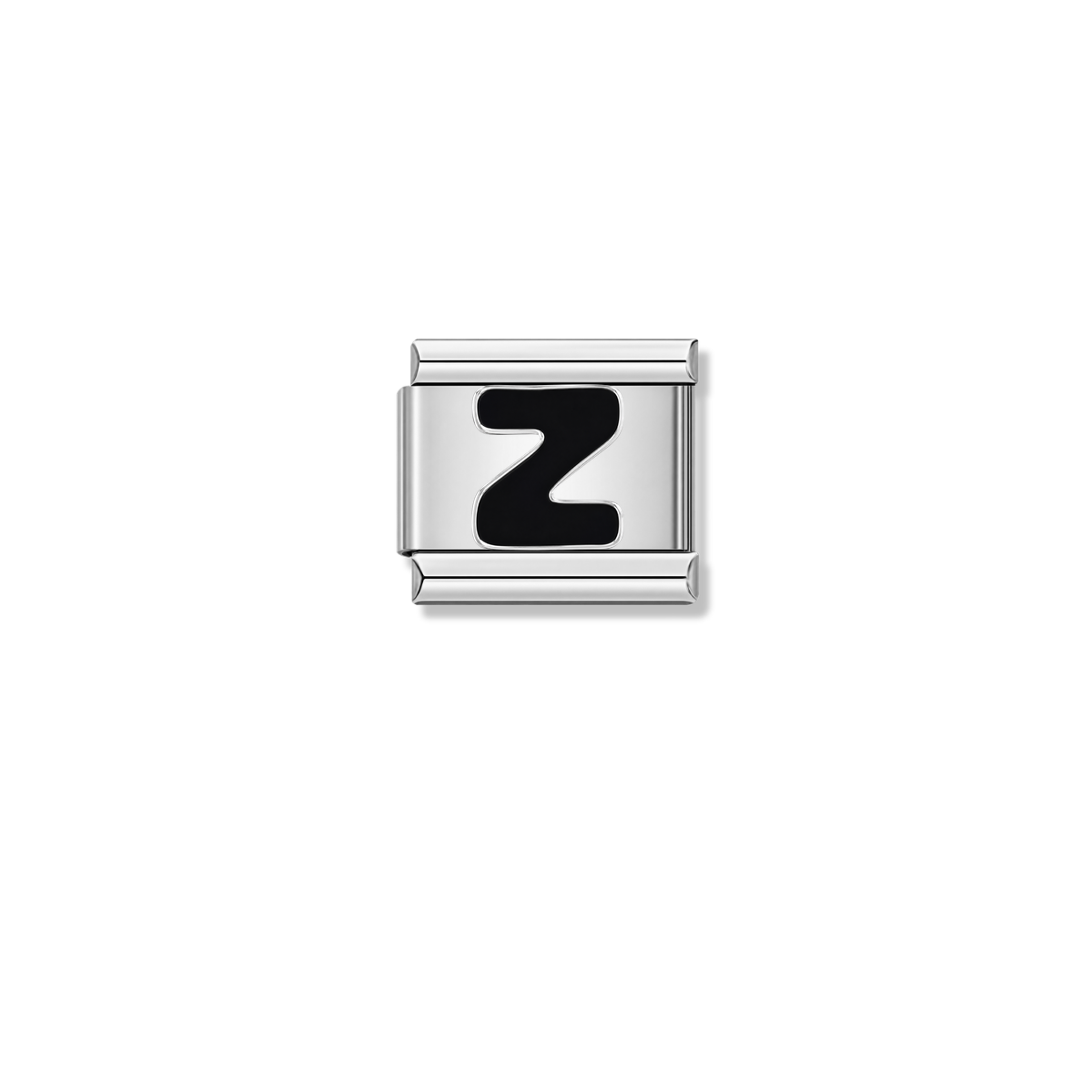 Black Letter Z – silver Italian charm by Italycharm