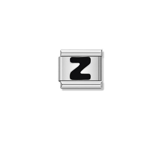 Black Letter Z – silver Italian charm by Italycharm