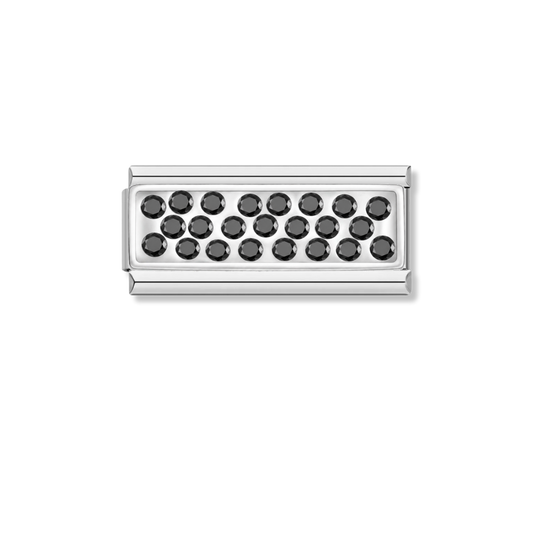 Blackout Luxe – silver Italian bar charm by Italycharm