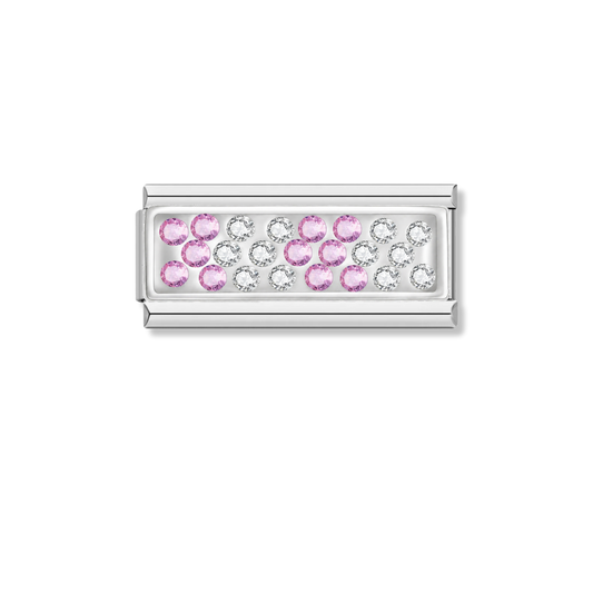 Blush Harmony – silver Italian bar charm by Italycharm