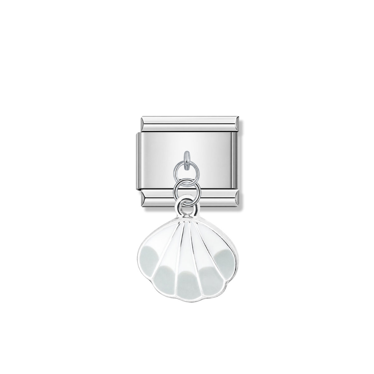 White Shell – Silver Italian Pendant Charm