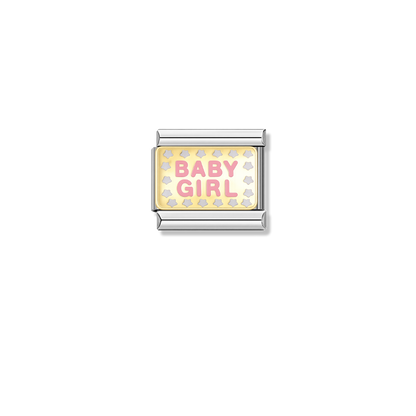 Baby Girl – silver Italian charm by Italycharm