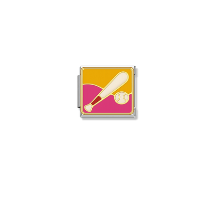 Baseball Bat & Ball – silver Italian charm by Italycharm