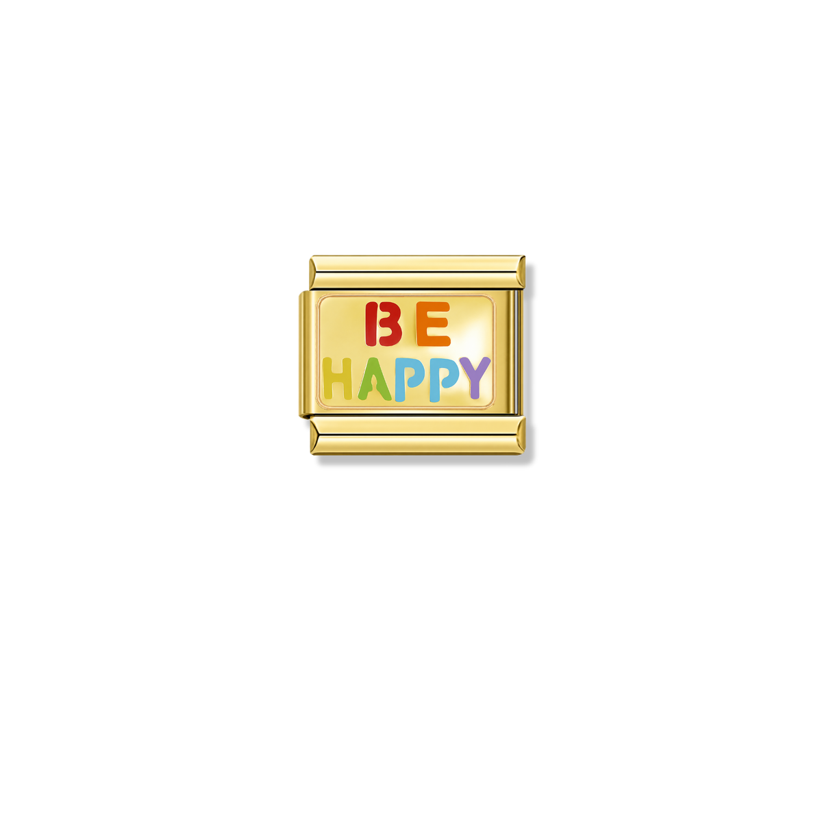 Be Happy - Gold Italian Charm – Italian charm by Italycharm