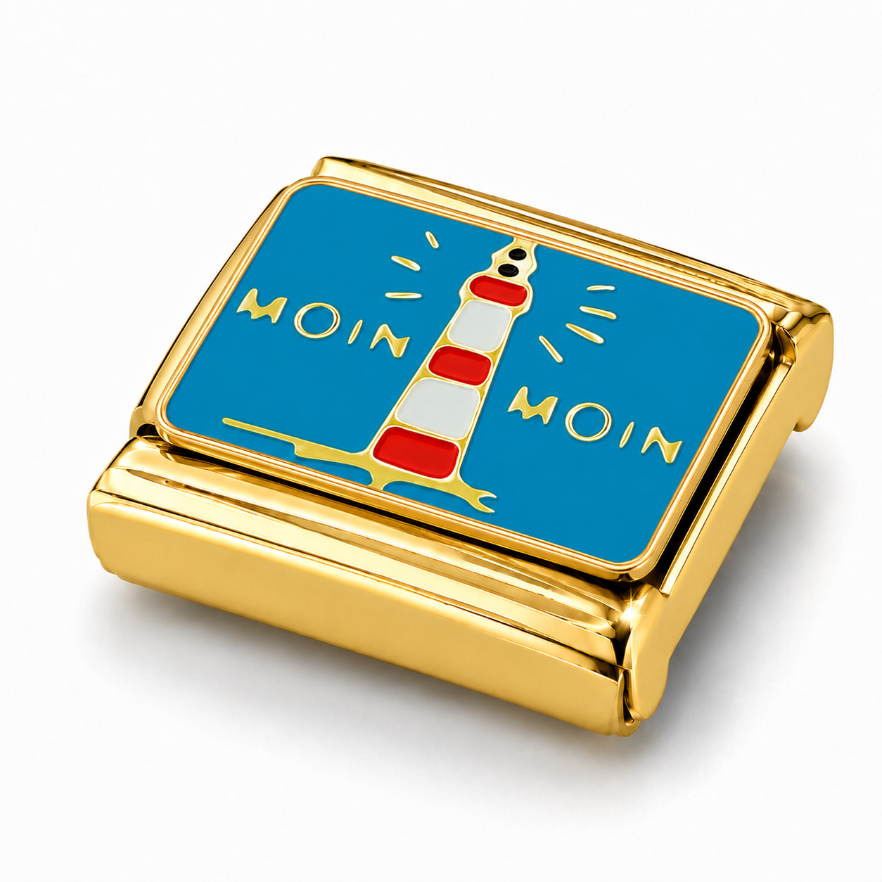 Beacon of Hope – gold Italian charm close-up view