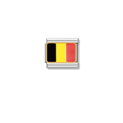 Belgium Flag – silver Italian charm by Italycharm