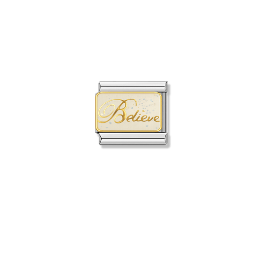Believe – silver Italian charm by Italycharm