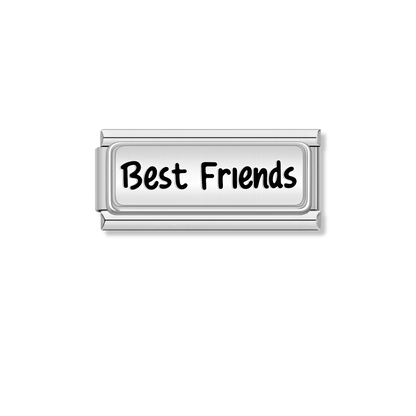 Best Friend – silver Italian bar charm by Italycharm