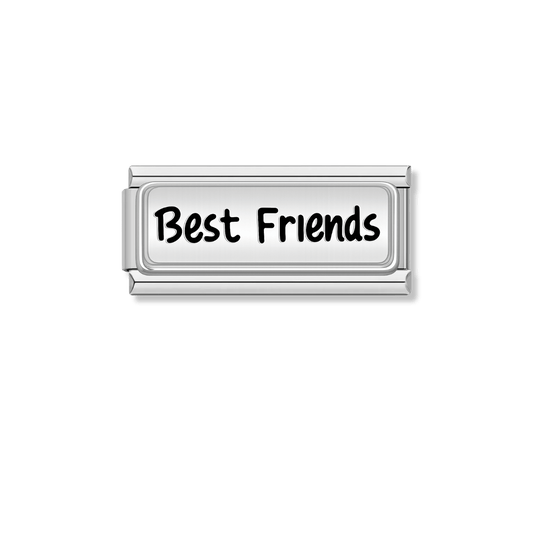 Best Friend – silver Italian bar charm by Italycharm