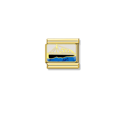 Big Ship Set Sail – gold Italian charm by Italycharm