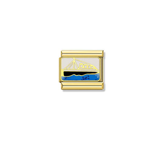 Big Ship Set Sail – gold Italian charm by Italycharm