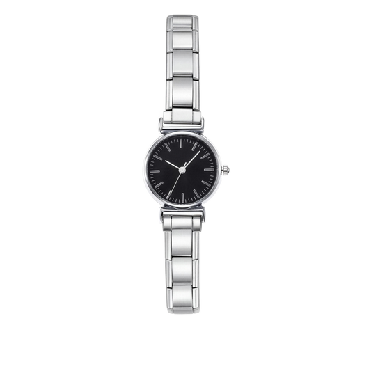 Black Sleek Classic Watches – Italian charm watch by Italycharm