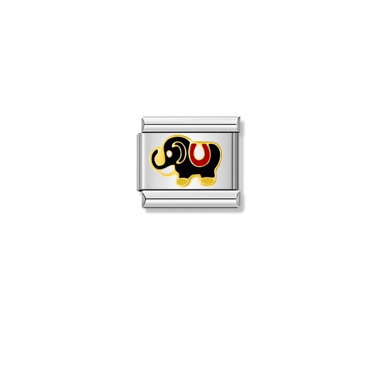 Black Elephant – silver Italian charm by Italycharm