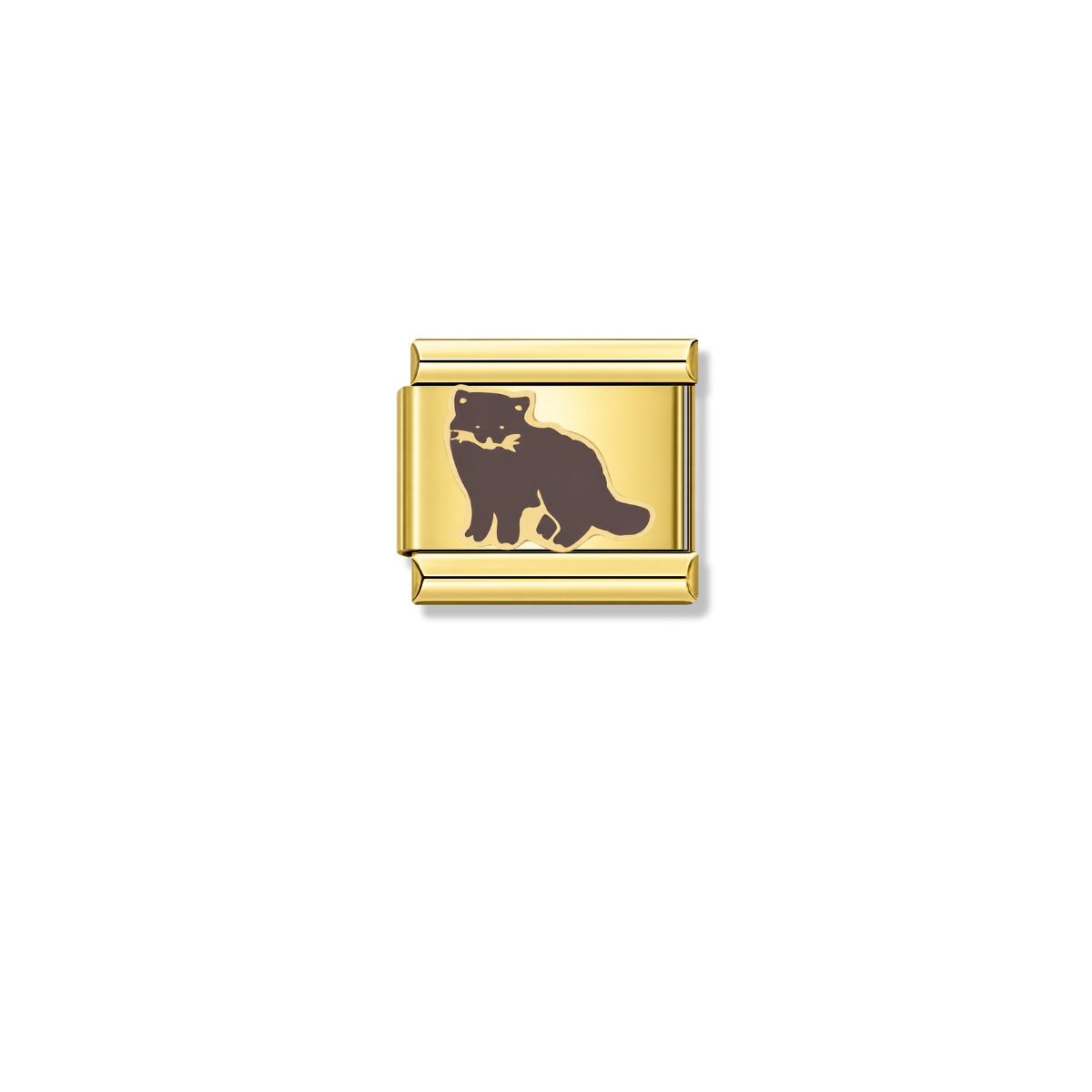 Black Fox – gold Italian charm by Italycharm