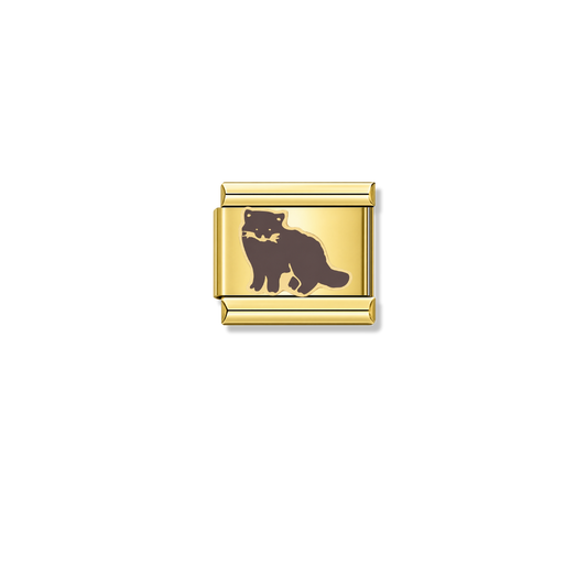 Black Fox – gold Italian charm by Italycharm