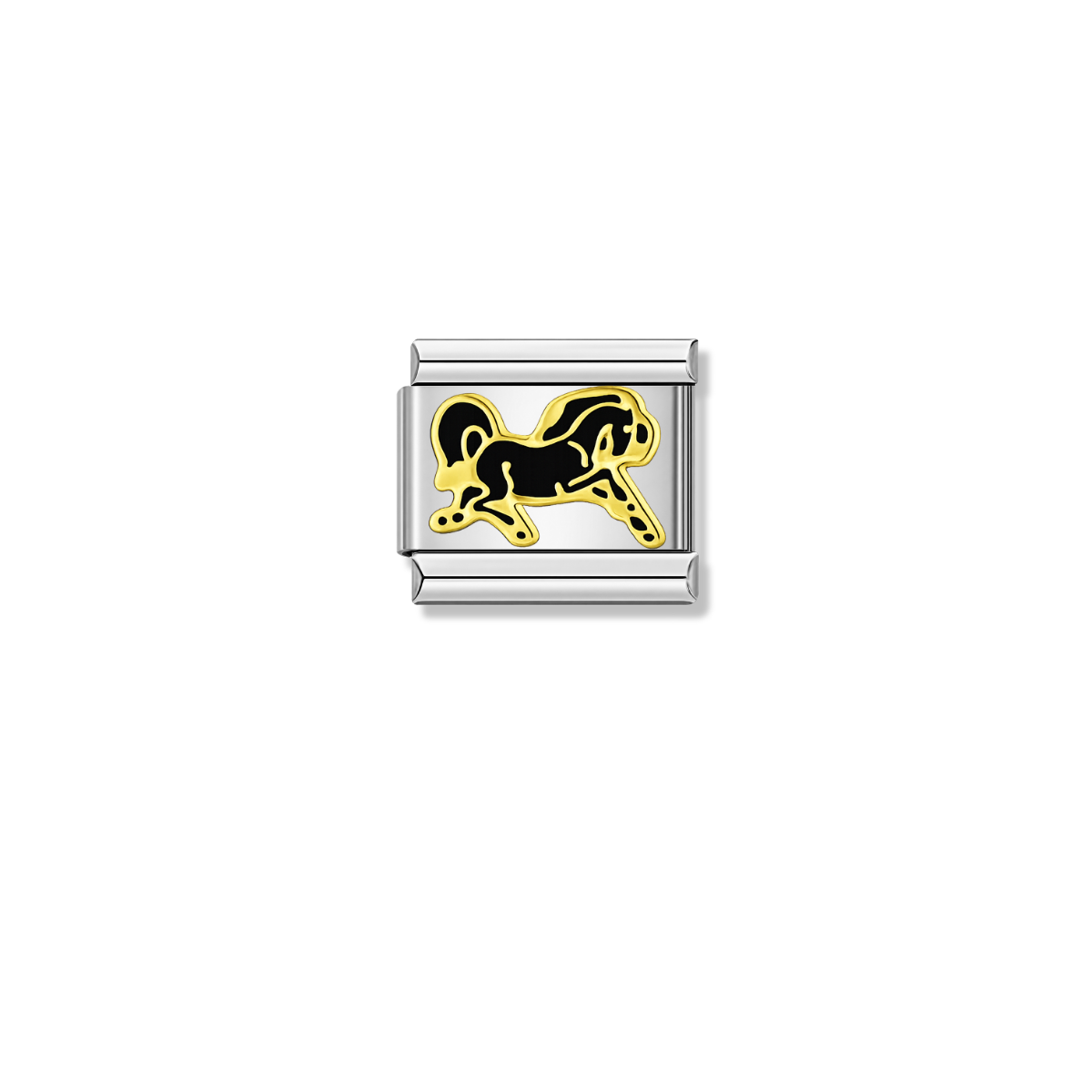 Black Horse – silver Italian charm by Italycharm