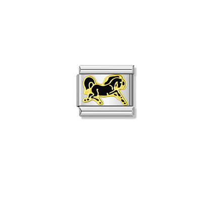 Black Horse – silver Italian charm by Italycharm