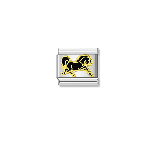 Black Horse – silver Italian charm by Italycharm