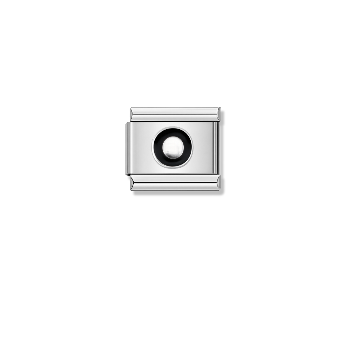 Black Letter O – silver Italian charm by Italycharm