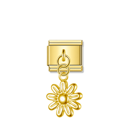 Blooming Daisy – Gold Italian Pendant Charm – Italian charm by Italycharm