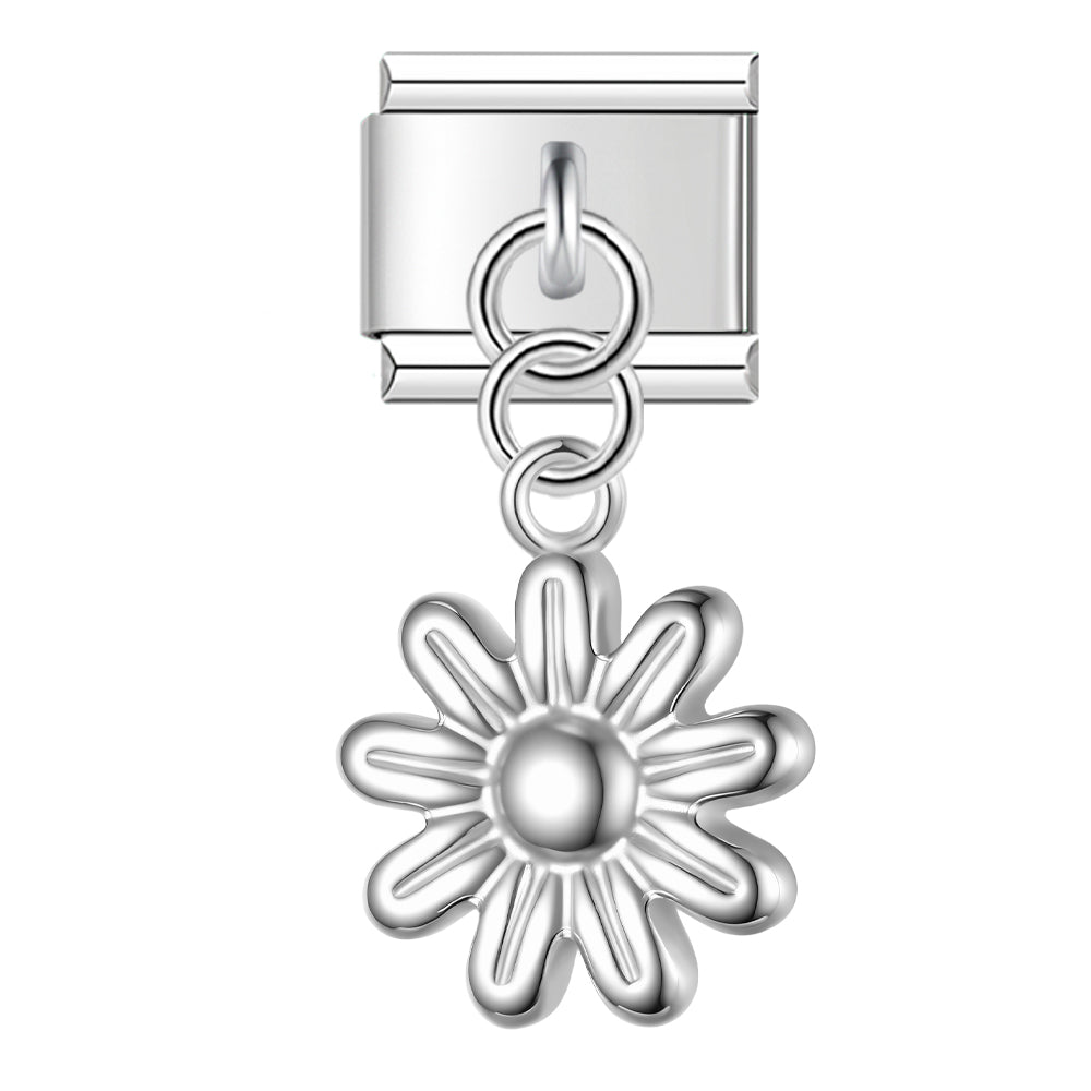 Blooming Daisy – Silver Italian Pendant Charm