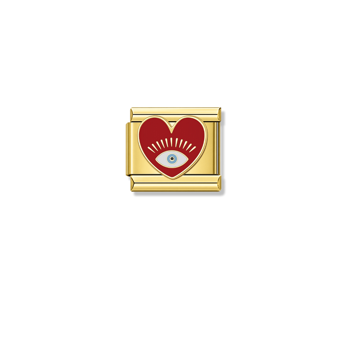 Blue-Eyed Heart – gold Italian charm by Italycharm