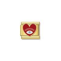 Blue-Eyed Heart - Gold Charm