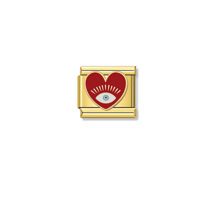 Blue-Eyed Heart – gold Italian charm by Italycharm