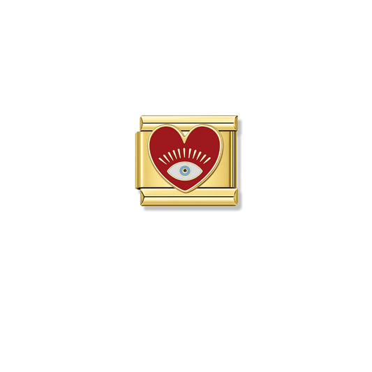Blue-Eyed Heart - Gold Charm