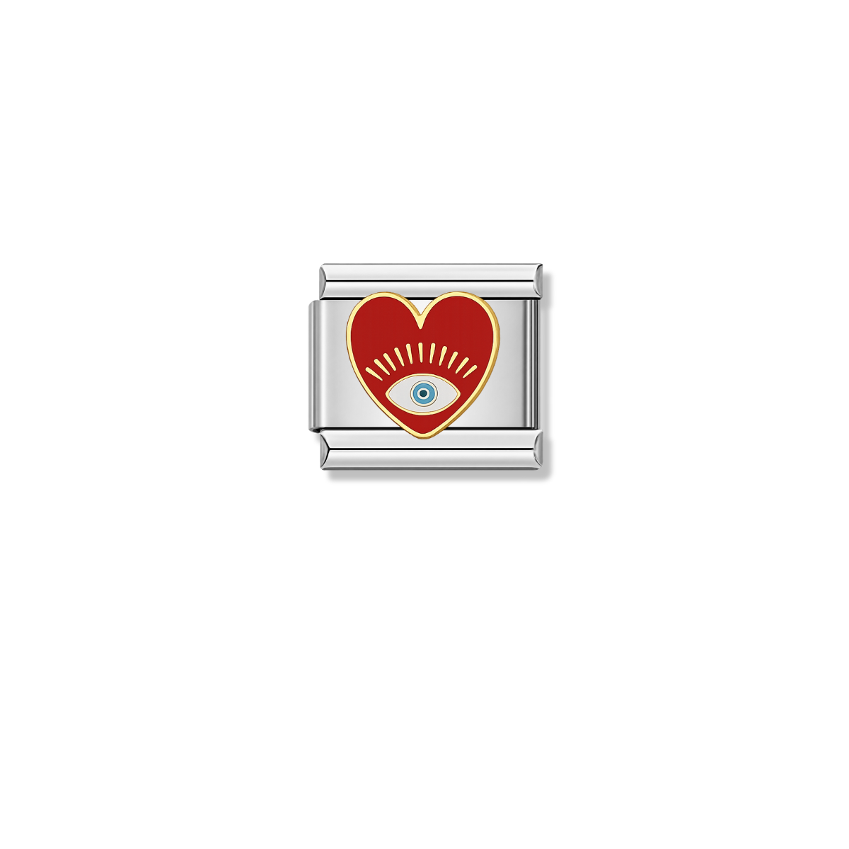 Blue-Eyed Heart – silver Italian charm by Italycharm