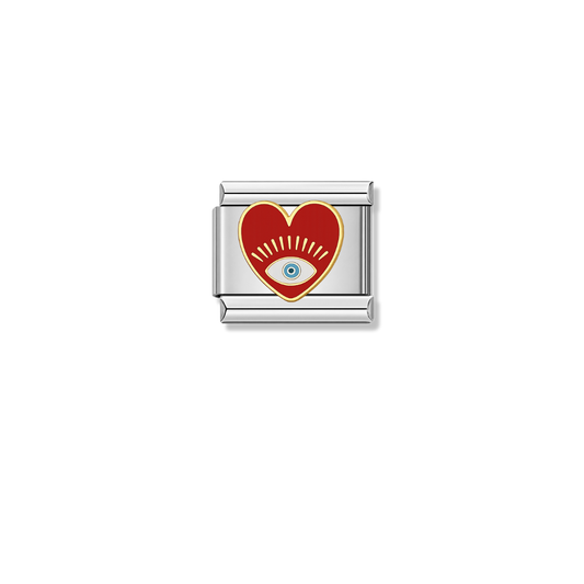 Blue-Eyed Heart – silver Italian charm by Italycharm
