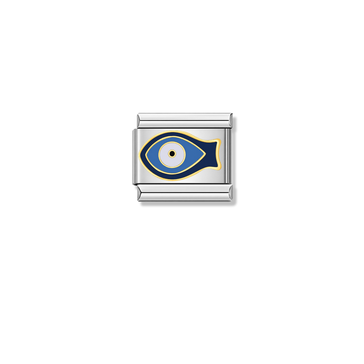 Blue Fish Eye – silver Italian charm by Italycharm