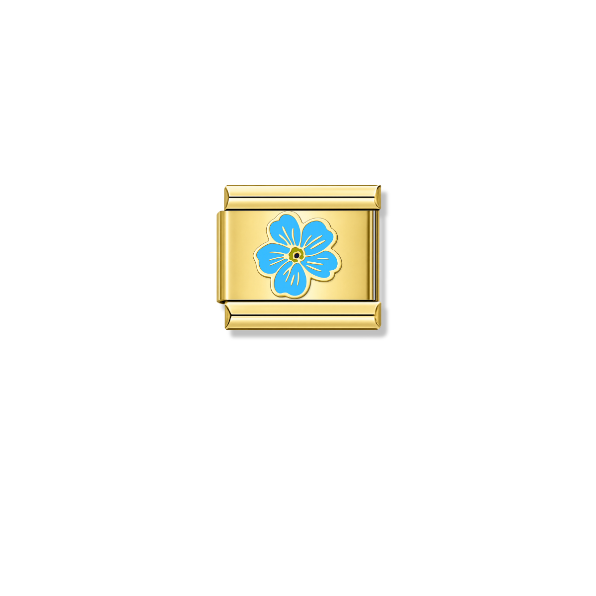 Blue Flower - Gold Charm
