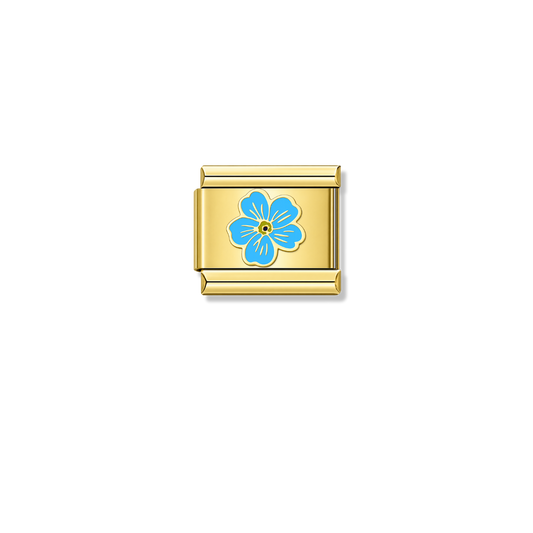 Blue Flower – gold Italian charm by Italycharm