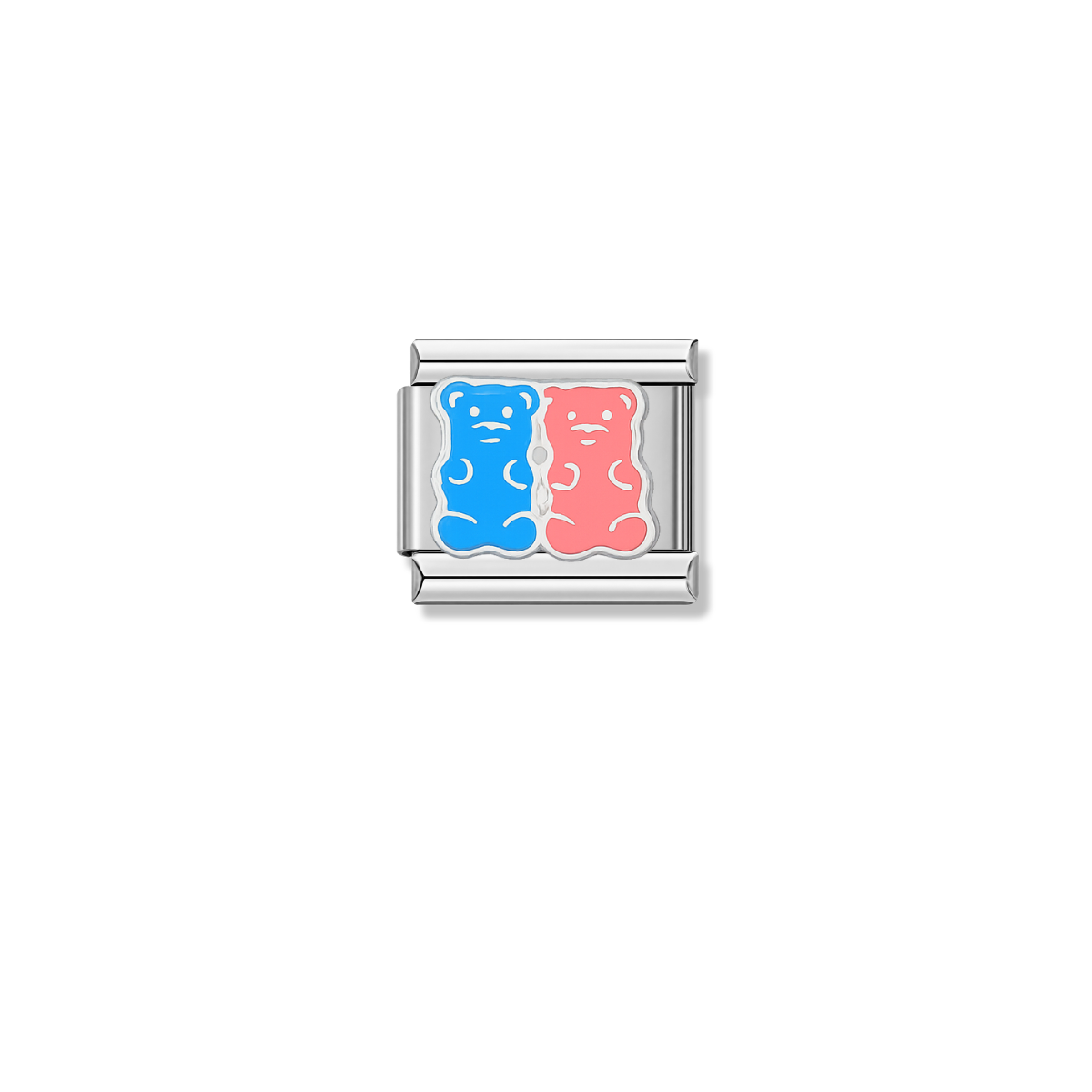 Blue and Pick Chewy Pals – silver Italian charm by Italycharm