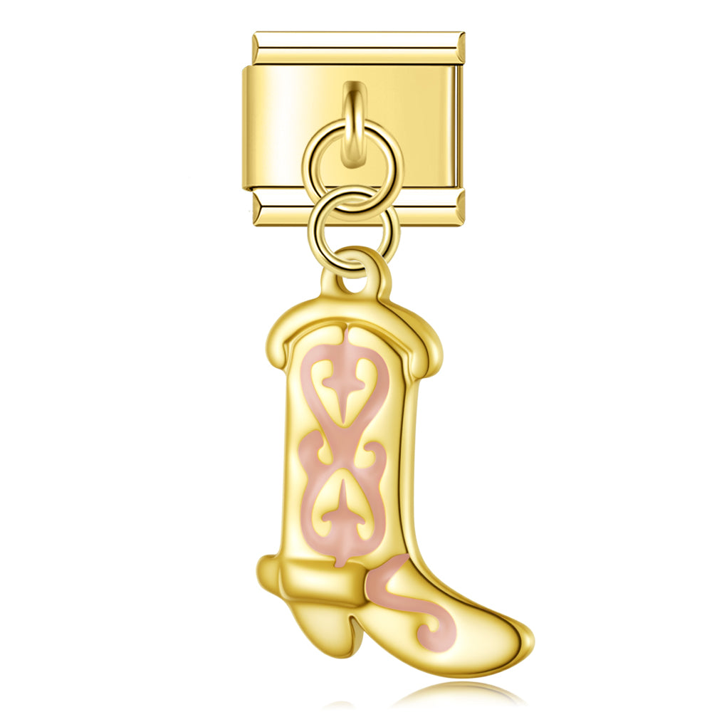Blush Savannah Boot - Gold Italian Pendant Charm
