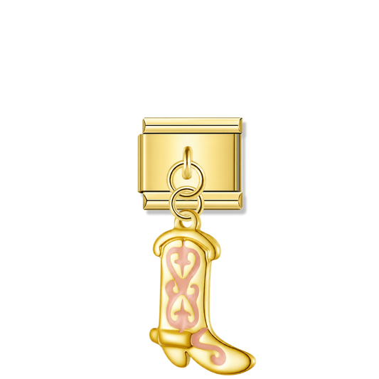 Blush Savannah Boot - Gold Italian Pendant Charm – Italian charm by Italycharm
