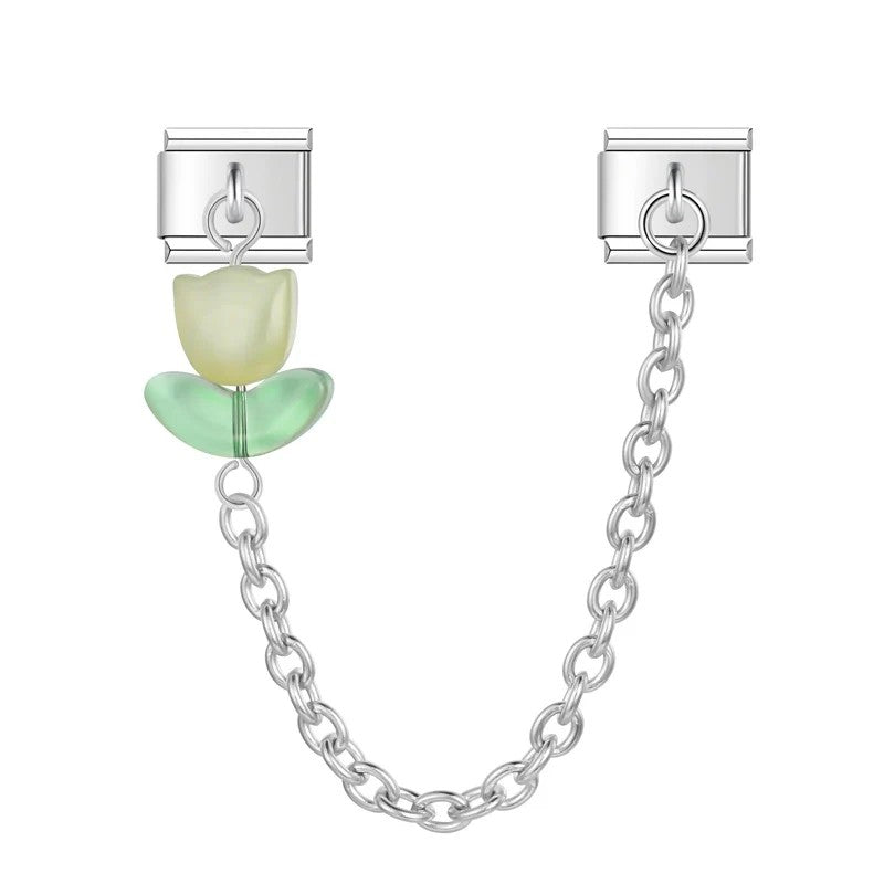 Butter Baby Tulip - Silver Chain Charm