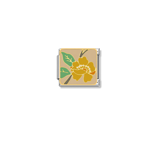 Camellia Petelotii – silver Italian charm by Italycharm